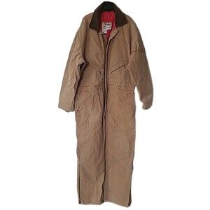 Vtg Walls Blizzard Pruf Insulated Coveralls Mens 2XLT 50-52 Brown Duck Canvas